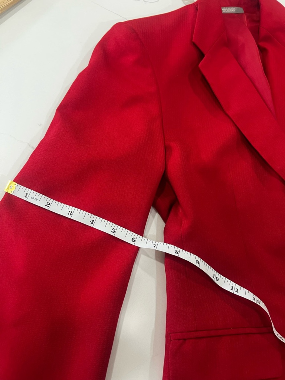 Linden Grey Tomato Red Tailored Blazer Women M Structured Chic - Picture 11 of 16